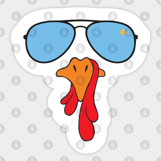 Hilarious Turkey Face, Perfect for Thanksgiving & Christmas Sticker by NaniMc